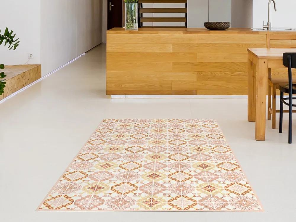 Tappeto Vinile effetto blocchi di cemento 120 x 180 cm Arancione ELOZA