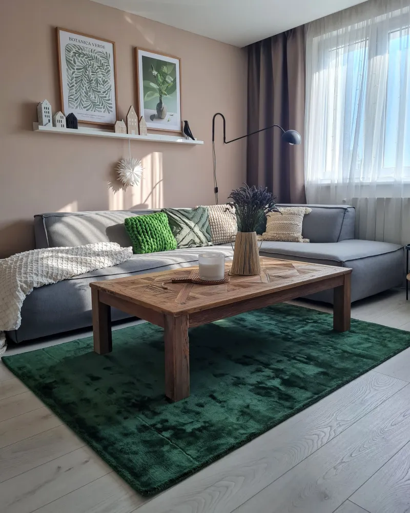 Tappeto viscosa verde nero 160 x 230 cm GESI II