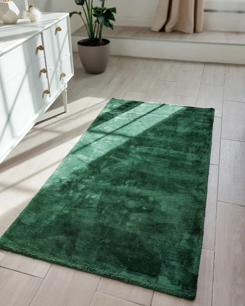 Tappeto viscosa verde tenebroso 80 x 150 cm GESI II