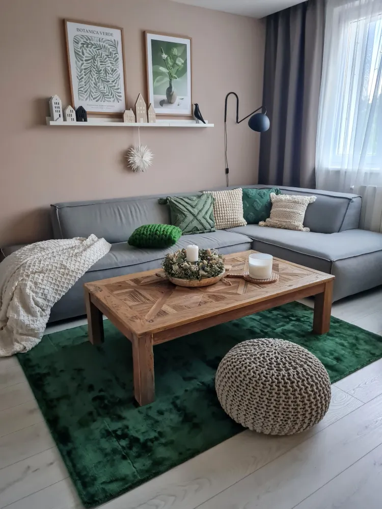 Tappeto viscosa verde tenebroso 80 x 150 cm GESI II