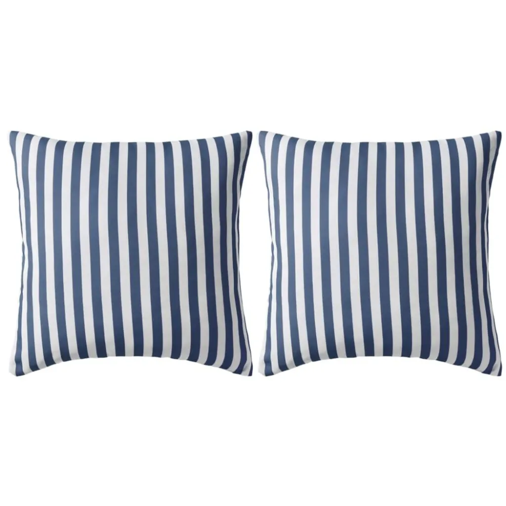 Cuscini da Esterno 2 pz Stampa Righe 45x45 cm Blu
