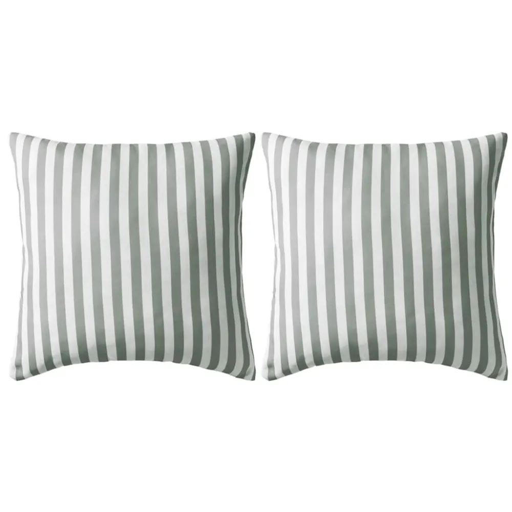 Cuscini da Esterno 2 pz Stampa Righe 45x45 cm Grigi