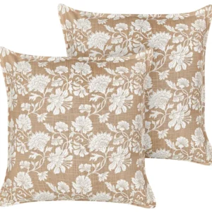 Set di 2 cuscini bianco e crema 45 x 45 cm NOTELEA