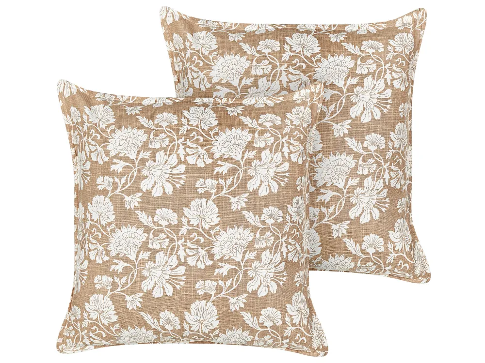 Set di 2 cuscini bianco e crema 45 x 45 cm NOTELEA