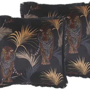 Set di 2 cuscini con stampa di tigre 45 x 45 cm nero RAMTEK