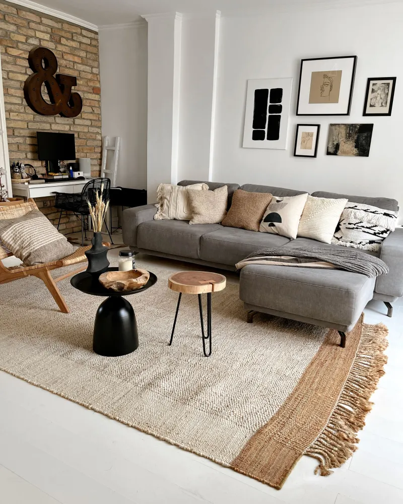 Set di 2 cuscini cotone beige evidente e bianco crema 45 x 45 cm PELLAEA