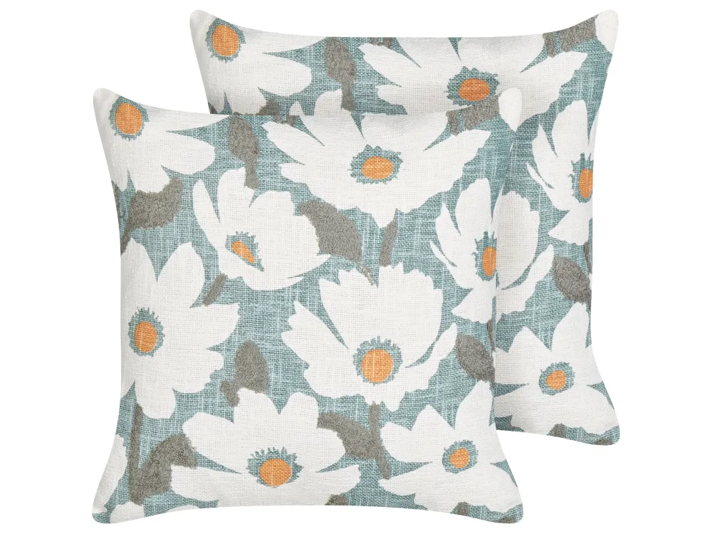 Set di 2 cuscini cotone blu 45 x 45 cm JATROPHA