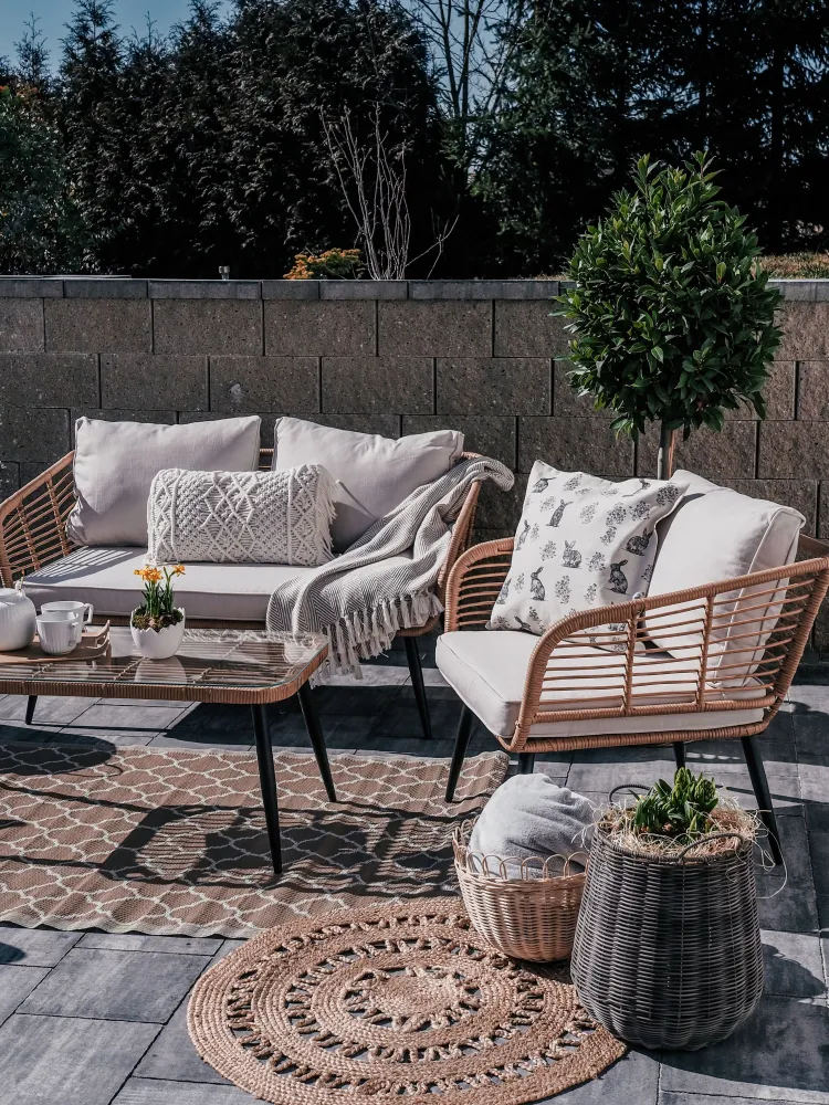 Set di 2 cuscini cotone macramè grigio 30 x 45 cm KIRIKKALE