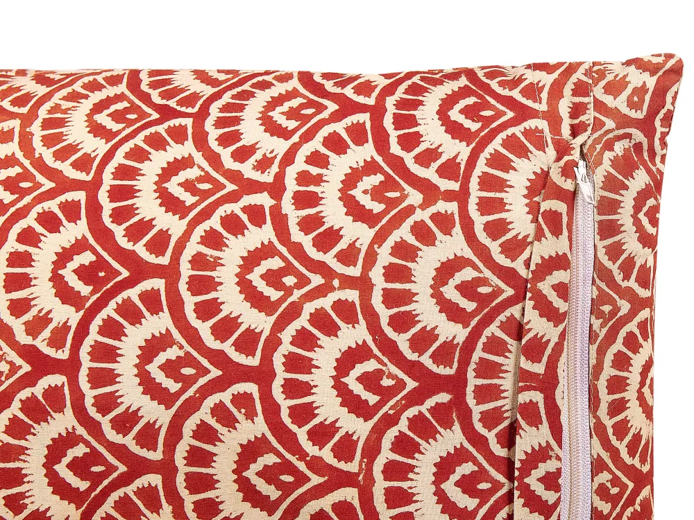 Set di 2 cuscini cotone rosso e bianco crema 45 x 45 cm RHUS