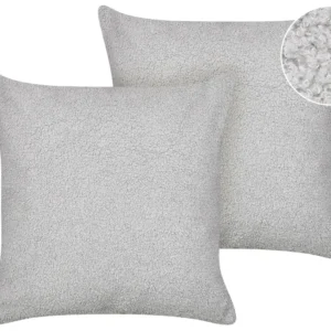 Set di 2 cuscini decorativi bouclé grigio 45 x 45 cm LEUZEA