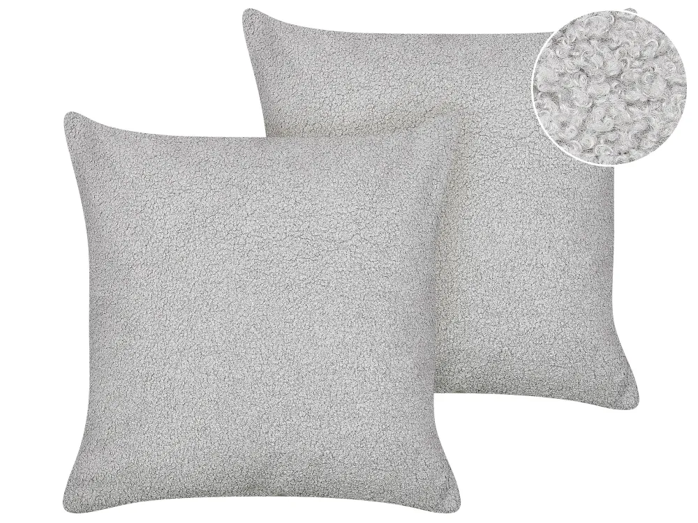 Set di 2 cuscini decorativi bouclé grigio 45 x 45 cm LEUZEA