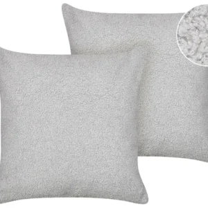Set di 2 cuscini decorativi bouclé grigio 45 x 45 cm LEUZEA