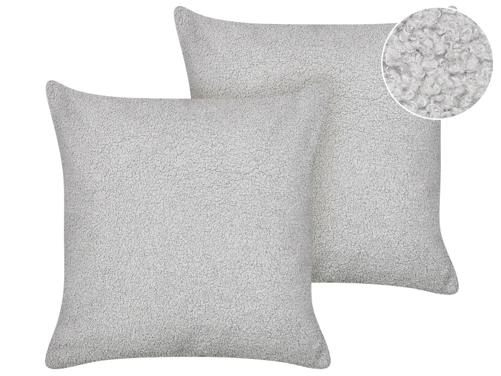 Set di 2 cuscini decorativi bouclé grigio 45 x 45 cm LEUZEA