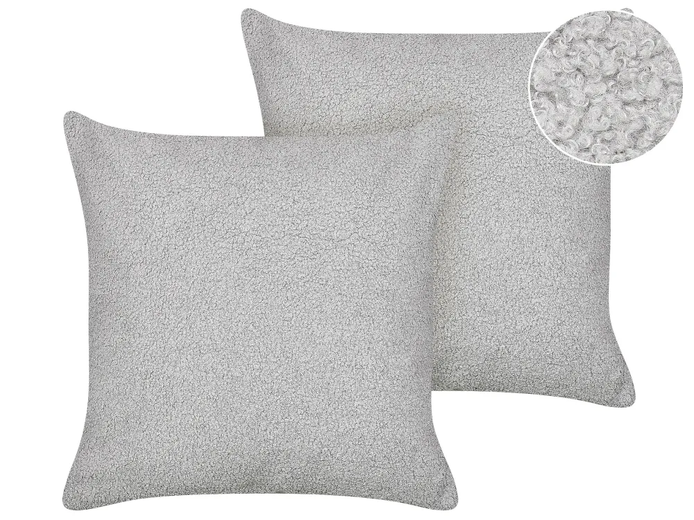 Set di 2 cuscini decorativi bouclé grigio 45 x 45 cm LEUZEA