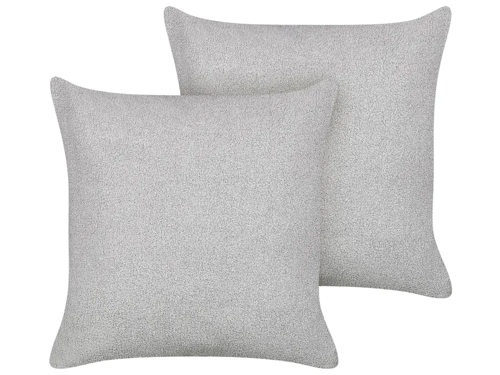 Set di 2 cuscini decorativi bouclé grigio 60 x 60 cm LEUZEA
