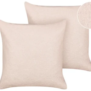 Set di 2 cuscini decorativi bouclé rosa 60 x 60 cm LEUZEA