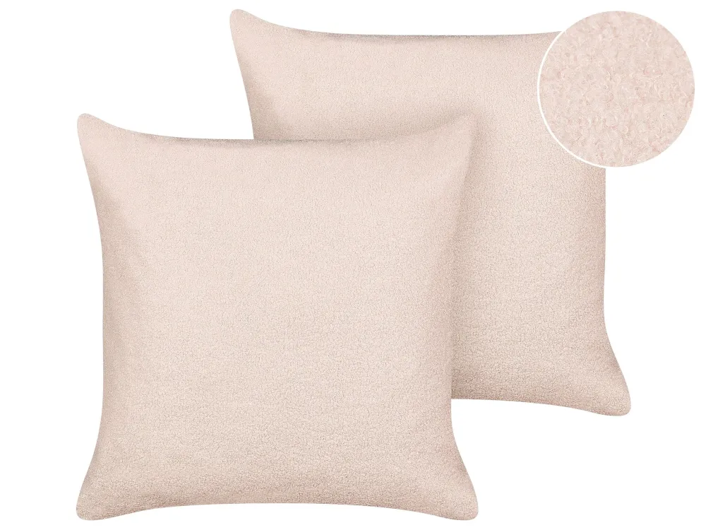 Set di 2 cuscini decorativi bouclé rosa 60 x 60 cm LEUZEA