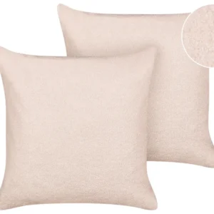 Set di 2 cuscini decorativi bouclé rosa 60 x 60 cm LEUZEA
