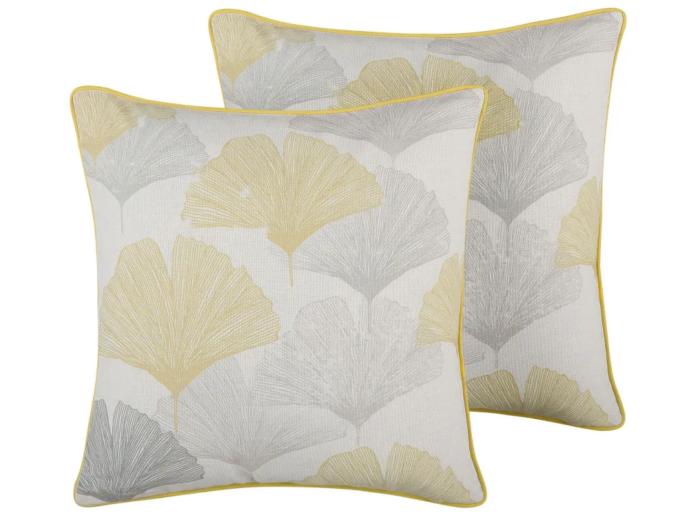 Set di 2 cuscini decorativi motivo foglie 45 x 45 cm multicolore CANDYTUFT