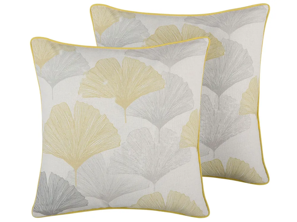 Set di 2 cuscini decorativi motivo foglie 45 x 45 cm multicolore CANDYTUFT