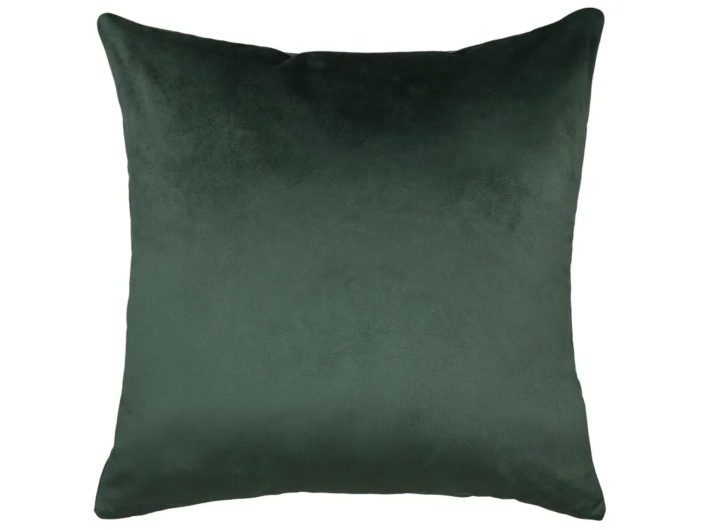Set di 2 cuscini decorativi velluto motivo foglie 45x45cm verde smeraldo MISTLETOE