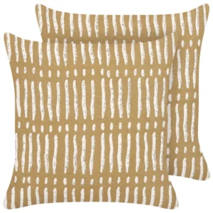 Set di 2 cuscini nocciola sabbia e bianco 45 x 45 cm SALIX