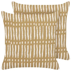 Set di 2 cuscini nocciola sabbia e bianco 45 x 45 cm SALIX