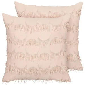 Set di 2 cuscini rosa salmone 45 x 45 cm AGASTACHE