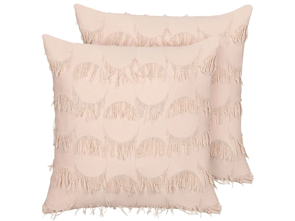 Set di 2 cuscini rosa salmone 45 x 45 cm AGASTACHE