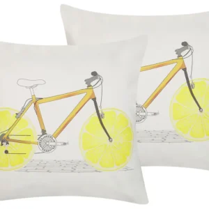Set di 2 cuscini stampa di bicicletta 45 x 45 cm multicolore RUSCUS