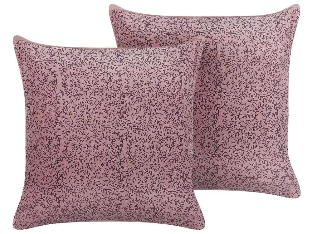 Set di 2 cuscini velluto rosa 45 x 45 cm ROMNEYA