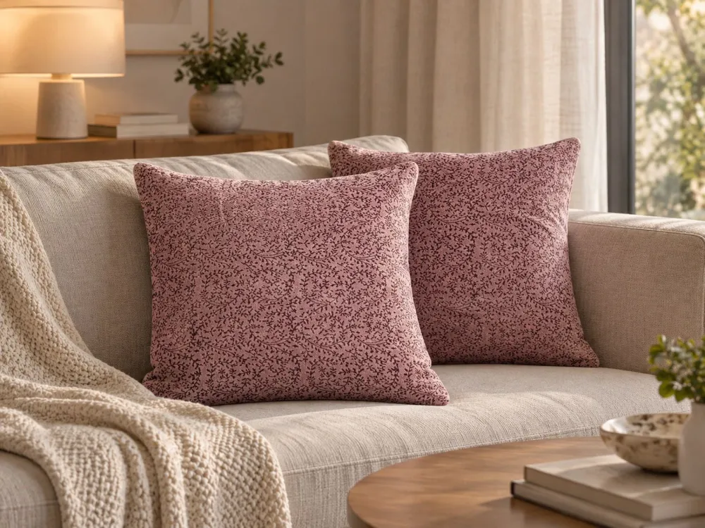 Set di 2 cuscini velluto rosa 45 x 45 cm ROMNEYA