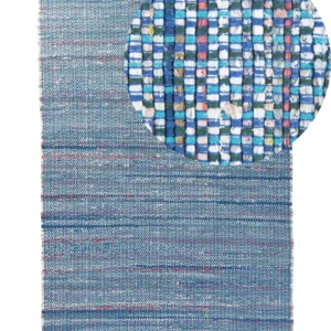 Tappeto blu marino rettangolare cotone fabbricato mano - 140x200cm - BESNI