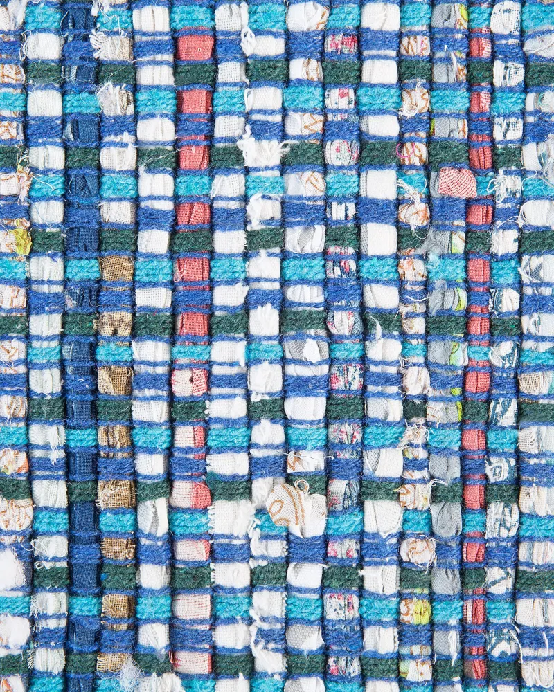 Tappeto blu marino rettangolare cotone fabbricato mano - 140x200cm - BESNI