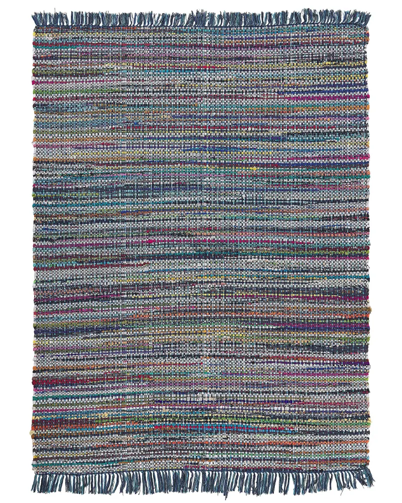 Tappeto blu marino rettangolare cotone prodotto mano - 160x230cm - BESNI