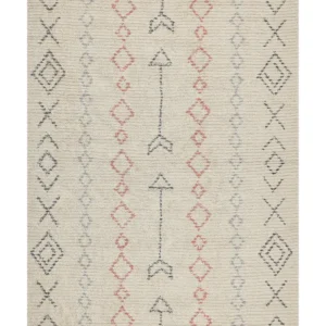 Tappeto cotone beige palese nero e arancione 160 x 230 cm DISPUR
