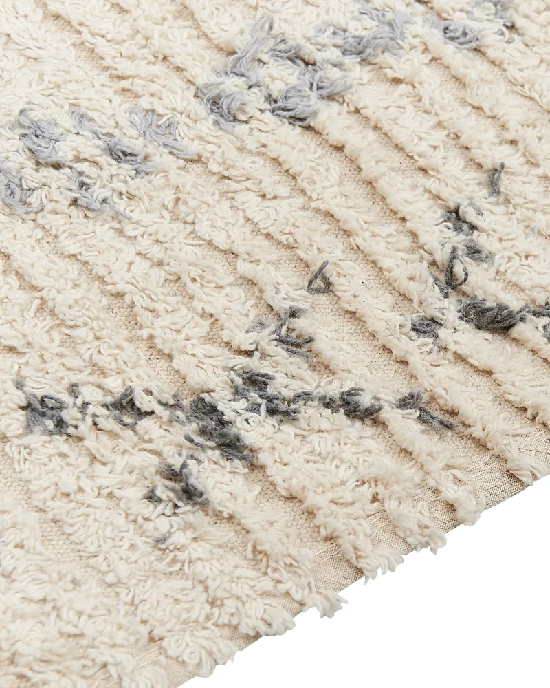 Tappeto cotone beige palese nero e arancione 160 x 230 cm DISPUR