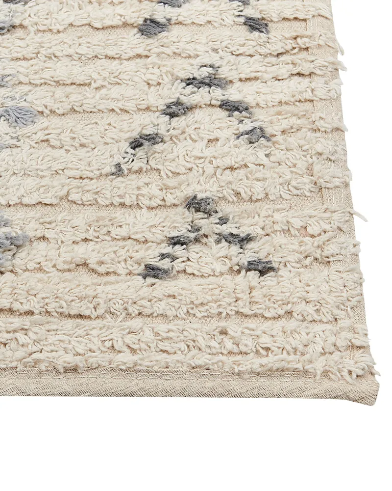 Tappeto cotone beige palese nero e arancione 160 x 230 cm DISPUR