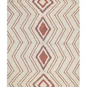 Tappeto cotone crema e rosa 160 x 230 cm KASTAMONU
