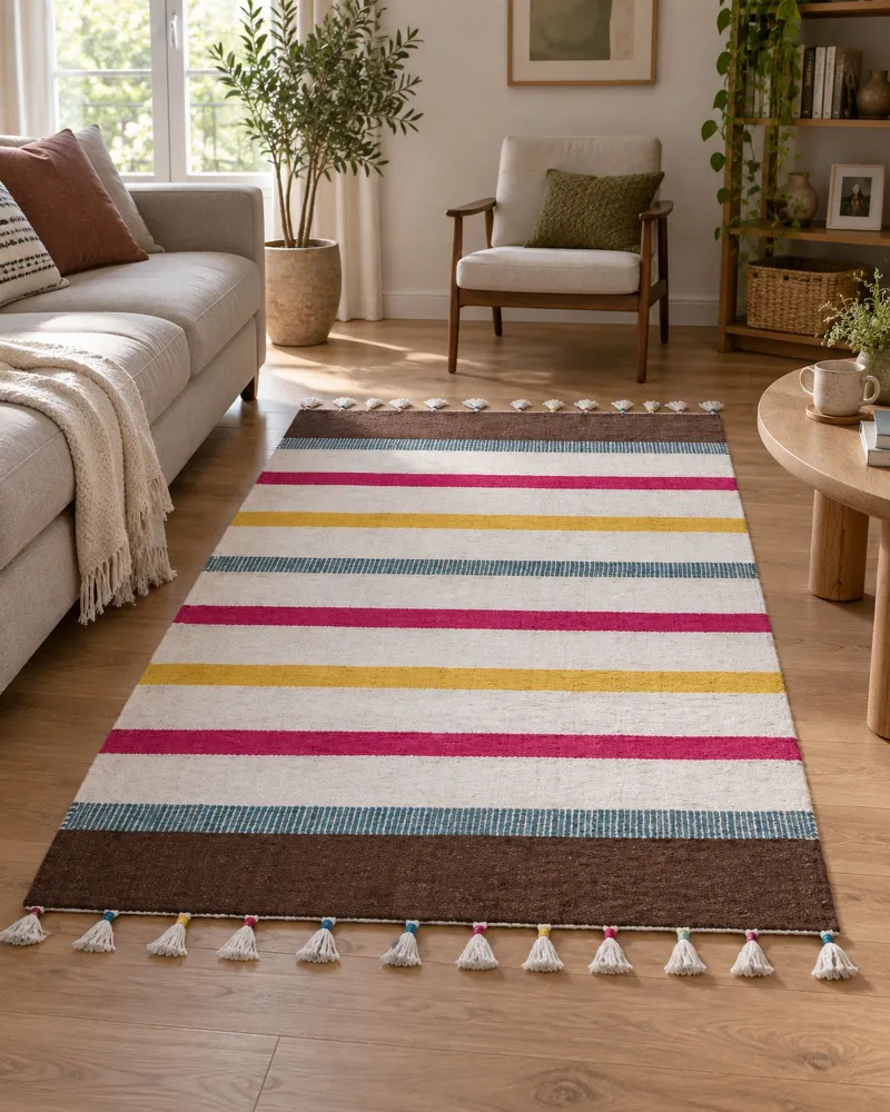 Tappeto cotone multicolore 160 x 230 cm HISARLI