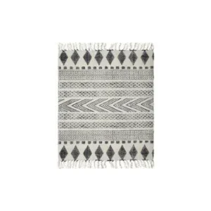 Tappeto cotone nero e grigio 230x160 cm Block House Doctor - 230cm