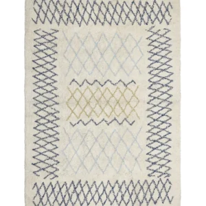Tappeto cotone nocciola blu nero e giallo 160 x 230 cm ERZINCAN
