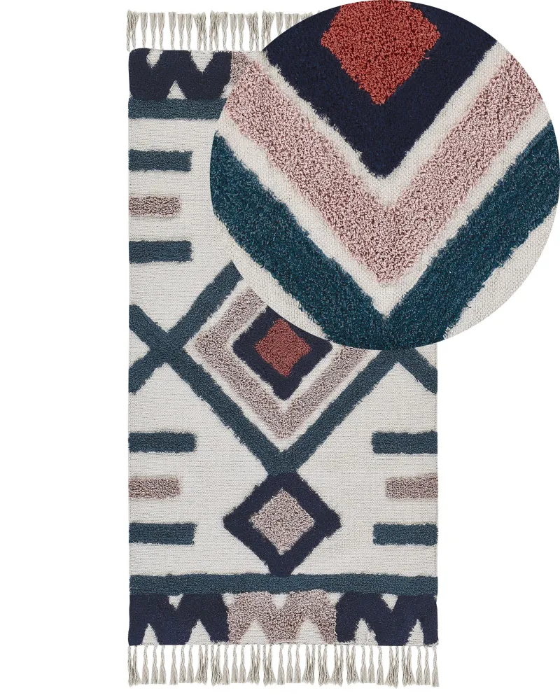 Tappeto multicolore rettangolare cotone 80 x 150 cm KOZLU