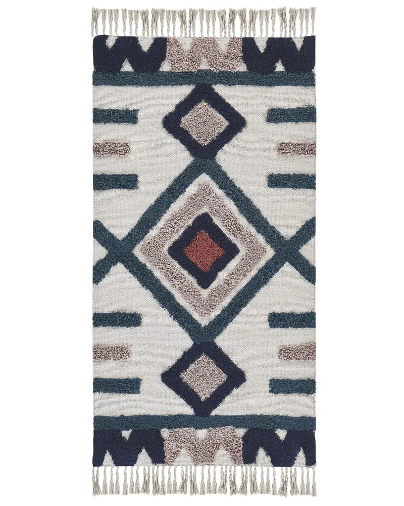 Tappeto multicolore rettangolare cotone 80 x 150 cm KOZLU