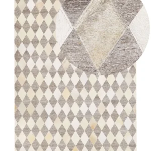 Tappeto pelle crema e marrone 160 x 230 cm SESLICE