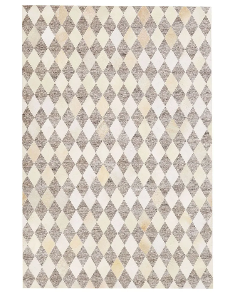 Tappeto pelle crema e marrone 160 x 230 cm SESLICE