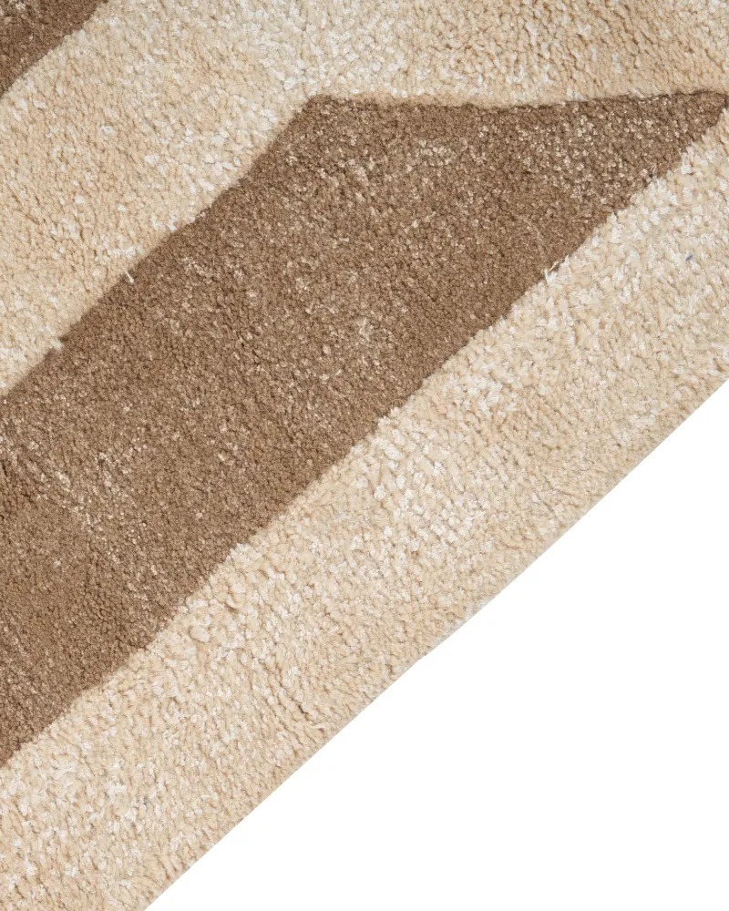 Tappeto viscosa crema e marrone 160 x 230 cm MAHRIN