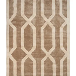 Tappeto viscosa crema e marrone 160 x 230 cm MAHRIN