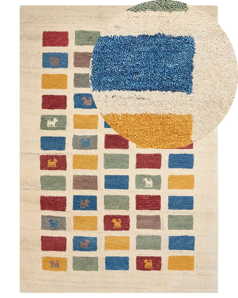 Tappeto Gabbeh lana multicolore 160 x 230 cm MURATLI