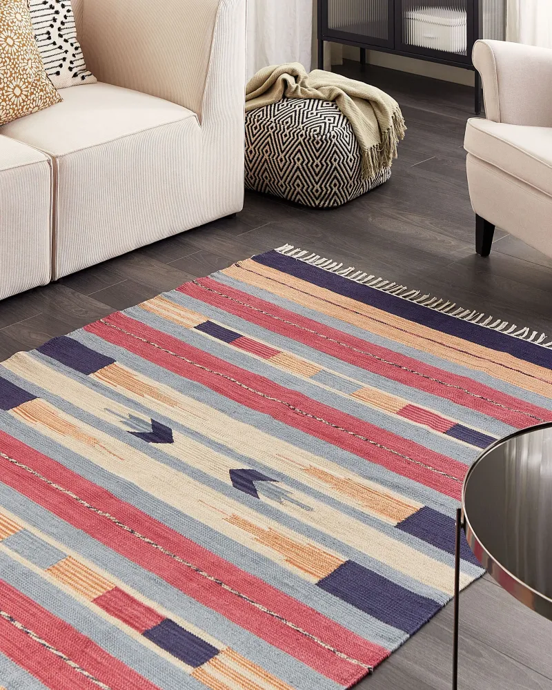 Tappeto kilim cotone multicolore 140 x 200 cm GANDZAK